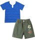 Conjunto de Ropa de Verano Camisetas de Algodón Polos de Rayas